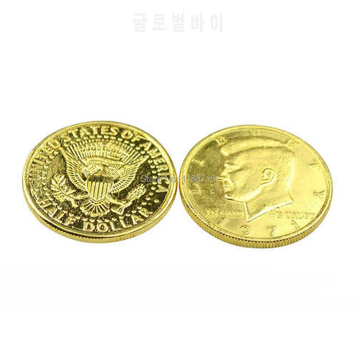 Golden Color Half Dollar - Coin&Money Magic, Magic Trick