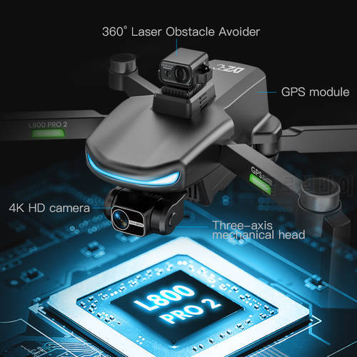 2023 NEW L800 Pro2 drone 4k profesional GPS 8K HD Dual Camera Laser Obstacle Avoidance Three-Axis Gimbal Brushless Quadcopter