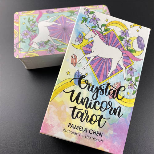 Crystal Unicorn Tarot Cards Guidance -Divination Fate Oracle Tarot Deck Board Game