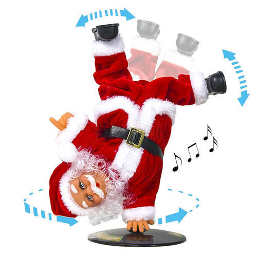 New Electric Music Santa Claus Christmas Inverted Dance Doll Ornament Toy Gift Decor Santa Doll