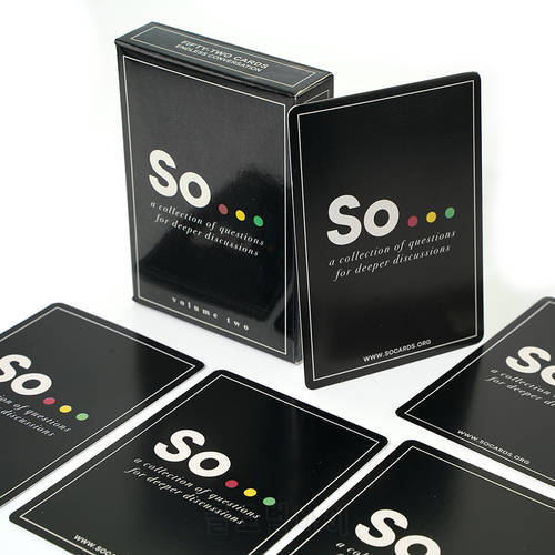 So Cards Deep Conversation Starters Card Game for All Occasions Volume Two 52 Question Cards