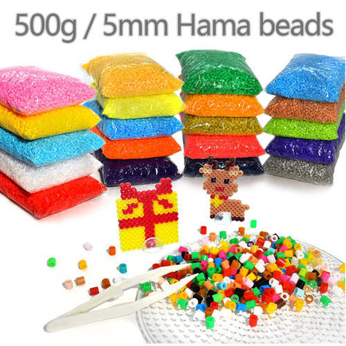 500g/lot 48 color can choose 5mm Hama Beads diy toy food grade Pearly Perler Iron Beads High Quality Handmade Gift Toy