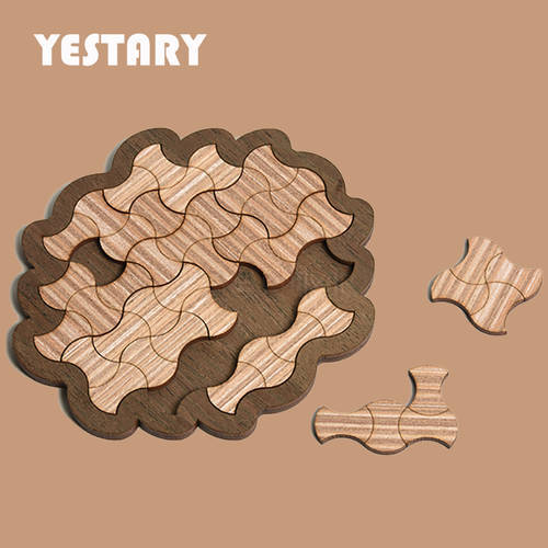 YESTARY Flame 3D Wooden Puzzle Toy Jigsaw Puzzle Toys Brain Tease Ten Level Difficulty Tangram Board Games Puzzle Toy For Adults