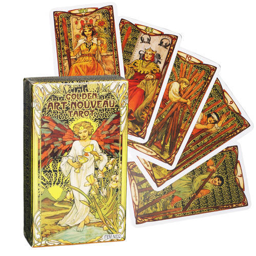 27style New Golden Art Nouveau Tarot Cards and Guidbook Deck Party Playing games Fate Divination Cards