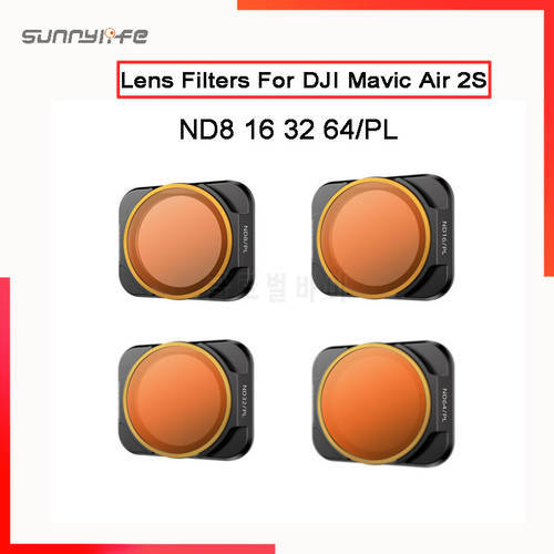 Sunnylife For DJI Mavic Air 2S ND8 16 32 64 Set ND4 8 16 32 ND 8 ND16 ND 64 Lens Filters Set Professional Filter Kit Air2S