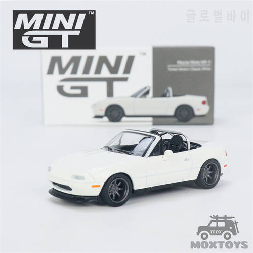 MINI GT 1:64 Mazda Miata MX-5 (NA) Tuned Version Classic White LHD/RHD Diecast Model Car