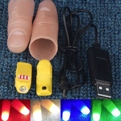 Magic Thumbs Light Toys for Adult Magic Trick Props Light Led Flashing Fingers Magic Prop Party Bar Show Perform Lamp