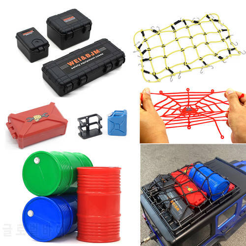 RC Car Decoration Luggage Net Suitcase Oil Drum Tank Tools Box For Rock Crawler TRX4 SCX10 D90 YIKONG KM2 TK300 CC01