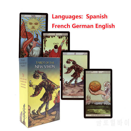 78 Holographic Tarot Cards Deck English Spanish French Italian German With Meanings On Them For Beginners With PDF Guidebook
