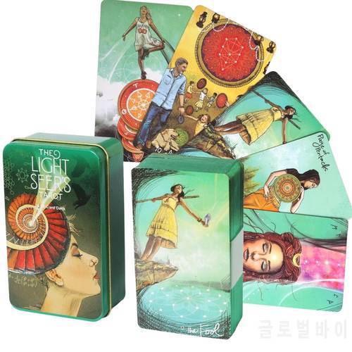 Light Seers oracle Tarot cards Deck in a Tin Box Gilded Edge For Beginners Fortune Telling Game Light Seer&39s Oracle 78 Card Deck