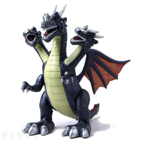 [Funny] Jurassic world Electric Dinosaur flash and sound Three head of drago Talking Toy child Interactive Toy Walk Talk model