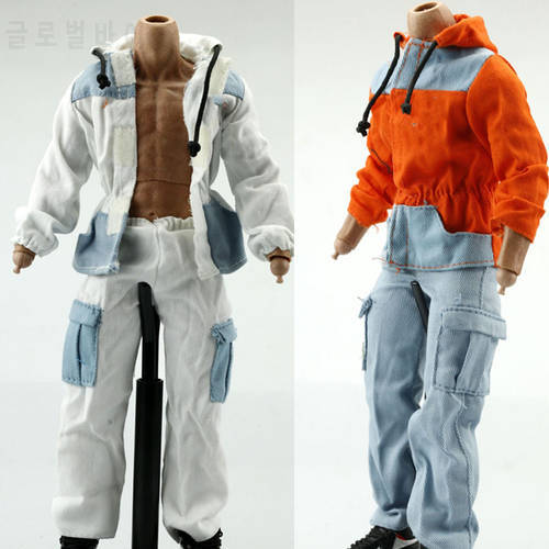 1/6 Scale Male Casual Pants Trousers Hooded Jacket Overalls Hip-hop Casual Pants for 12 inches Action Figure