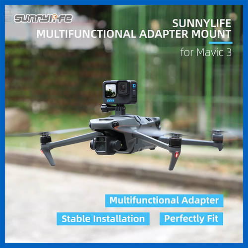 Sunnylife Drone Light Bracket Sports Camera Holder for Mavic 3 for ACTION 2/ GoPro 10/ GoPro 8/ Insta360 ONE X2 Camera