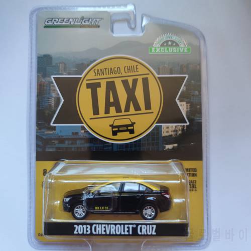 Diecast Alloy 1/64 2013 Cruze Santiago Chile Taxi Car Model Black Adult Collection Static Display Boy Toy