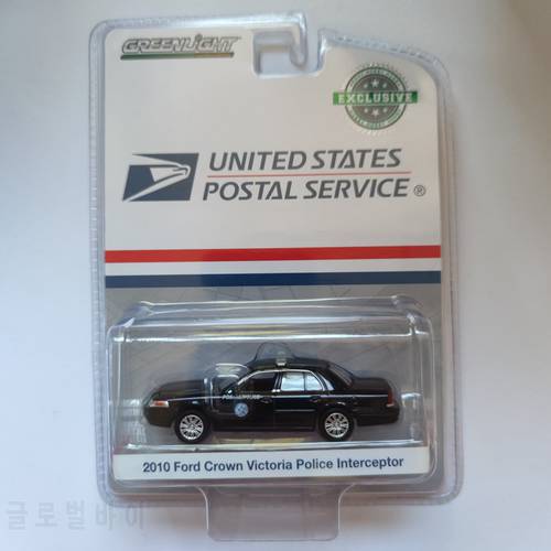 Diecast Alloy 1/64 2010 Ford Crown Police Car Model Black Adult Classic Collection Static Display Souvenir Gift Boy Toy