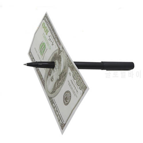 Pen Thru Money Bill Close Up Street Magic Trick Toys For Professional Magicians