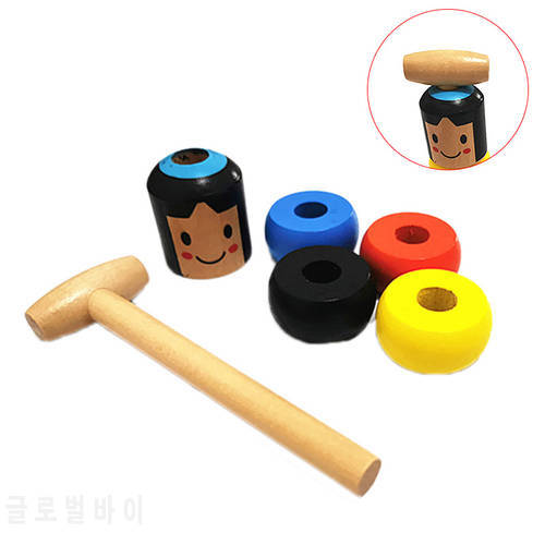 1set Wooden Daruma Unbreakable Man Magic Toy Magic Tricks Close Up Stage Magic Props Comedy Mentalism Fun Toy Accessory