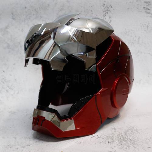 2022 New 1:1 Cosplay Marvel Iron Man Mk5 Electric Helmet Multi-piece Opening and Closing Helmet Voice Control Eyes Model Toy