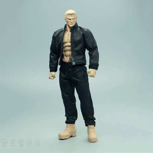 CROW DH TOYS 1/12 Male Soldier Short Jacket Coat and Casual Loose Pants Set for 6inch Action Figure Strong Muscle Body Model