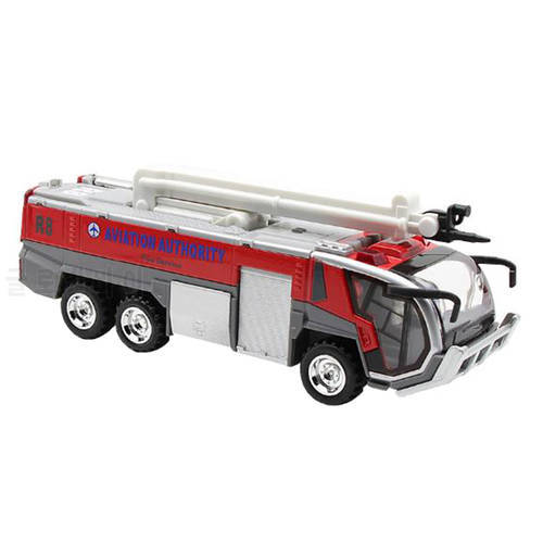 1:32 Airport Fire Truck Fire Engine Electric Die-Cast Engineering Vehicles Car Model Toy with Sound Light Pull Back Gifts