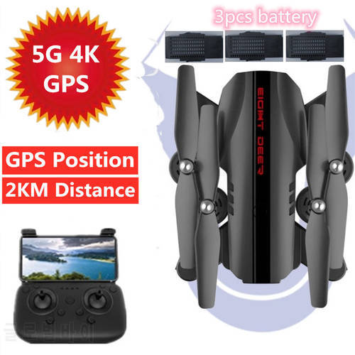 Professional Drone With 4K ESC Camera Dual GPS Postion Smart Follow Waypoint Flight 2KM RC Quadcopter VS S176 GD91 Pro FX-9P