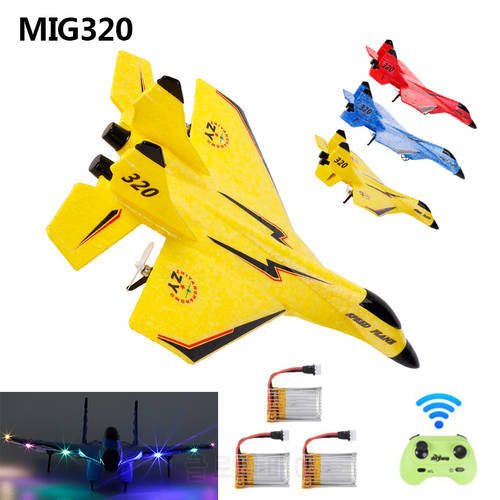 MIG 320 2.4G Glider RC Drone Fixed Wing Airplane Hand Throwing Foam Dron Electric Remote Control Outdoor RC Plane Toys Gift Boys
