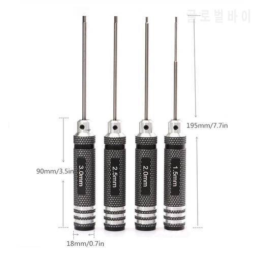 Top Quality Titanium Nitride TiNi Hex Driver Wrench Screwdriver 4 Piece Set 1.5mm/2mm/2.5mm/3.0mm For RC Helicopter