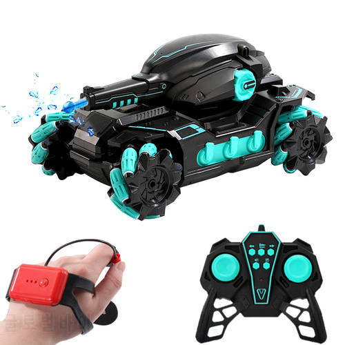 RC Car 2.4GHz Water Bead Car RC Tank 4WD 360° Rotating 2 Control Mode with Light Music Drift Remote Control Tank for Boys gifts