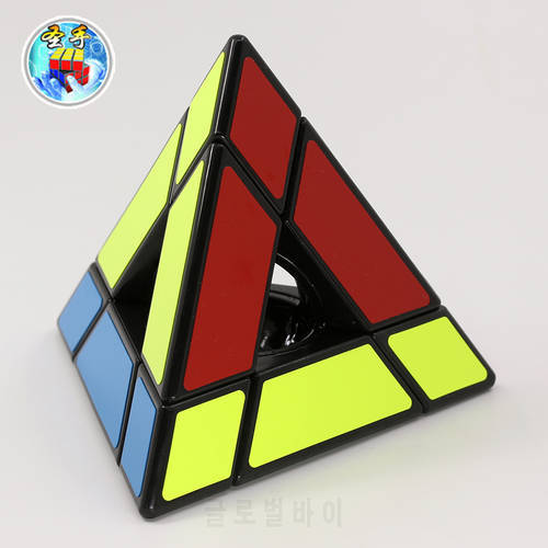 Sengso Pyramid Cube Hollow Tower Speical Shape Magic Cubes Pyramorphix Stickerless Triangle 4 Faces Black Twist Magic Puzzles