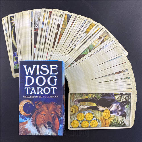 New Tarot Wise Dog Tarot Cards Tarot Deck Full English Board Game Party Family Playing Cards 78pcs Tarot Cards Card Game