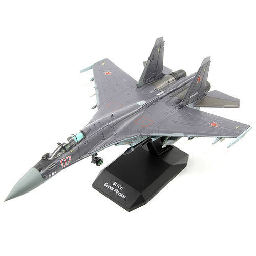 Diecast 1/100 Scale Russian Su-35 Fighter Alloy Material Simulation Model Aircraft Toy Display Ornament Collection