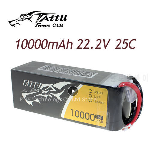 TATTU 6S Lipo Battery 10000mAh 22.2V 25C with XT90 Plug for RC Drone