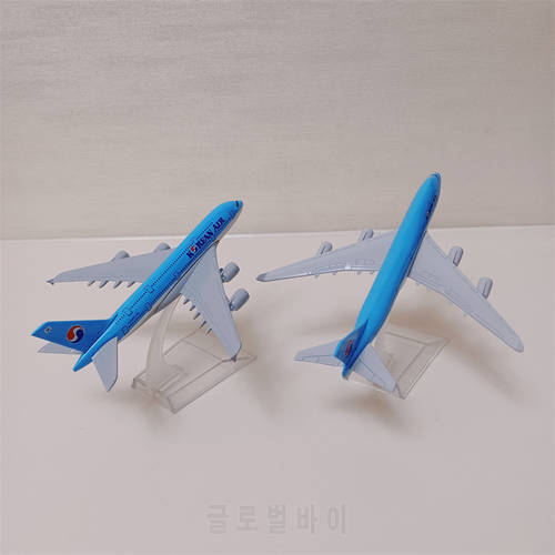 16cm Korean Air Airbus A380 Airlines Korea Boeing B747 Airways 1:400 Scale Diecast Airplane Model Air Plane Aircraft Alloy Metal