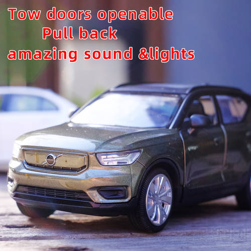 1/32 XC40 Alloy SUV Car Model Diecast Toy Pull Back Two Doors Openable Sound Light Collection Model