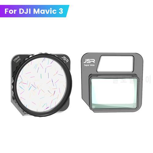 Wide-angle Lens Filter For DJI Mavic 3 Lens Brushed Blue Rainbow 1.15X Deformable Mirror Filters Kit for Mavic 3 Drone Accessory