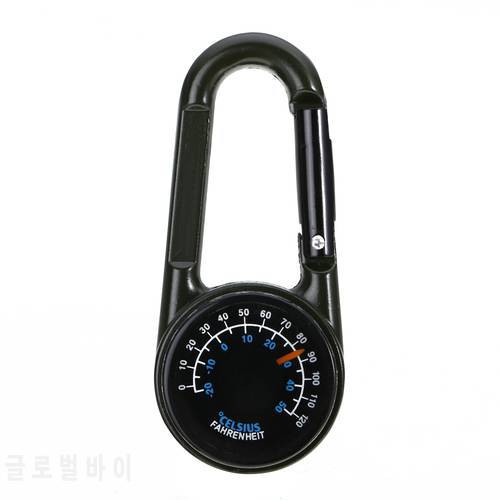 1PC Metal Mini 3-in-1 Carabiners Compass Thermometer Sporting Outdoor Key Ring KeyChain Camping Equipment