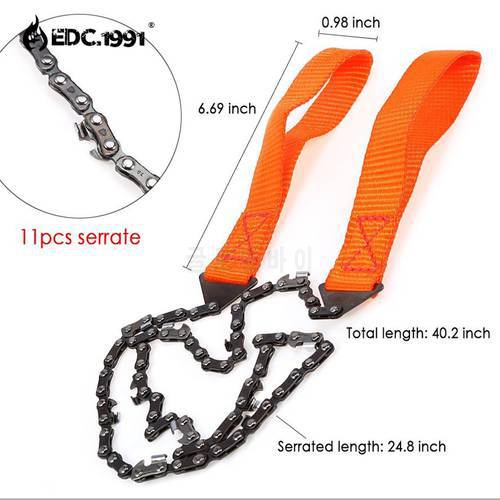 EDC.1991 Portable Hand Chain Saw Survival Fretsaw ChainSaw Emergency Multifunction Outdoor Steel Wire Camping Hunting Kit Pocket