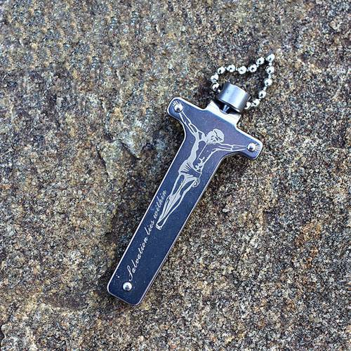 Sanrenmu 6155 Necklace Knife Belt Clip Folding Knife without Lock for Camping and Hiking