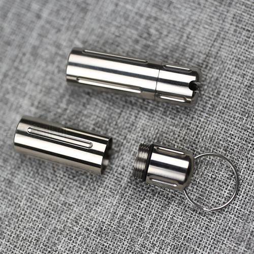 Titanium Alloy Waterproof Canister Medicine Seal Capsule Bottle Toothpick Box Outdoor Camping Tool