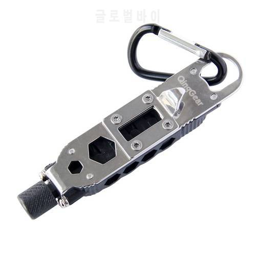 QingGear Driver Compact Pocket Tool Multi Tool Screwdriver Hex Bit Carrier Bottle Opener LED Flashlight Carabiner Angle Driver