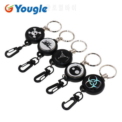Anti-lost Extendable 60cm Metal Wire Retractable Recoil Key Chain Reel Ring Keyring ID Card Badge Belt Clip Pull Chain