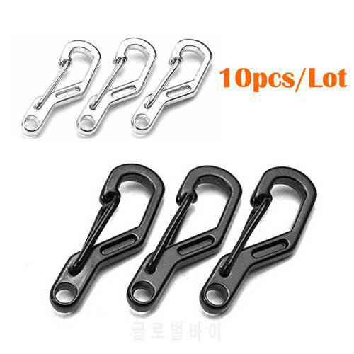 10pcs/Lot Mini Spring Carabiners Match Paracord Small Size Backpack Clasps Keychains EDC Survival Kits Camping Hiking Equipment