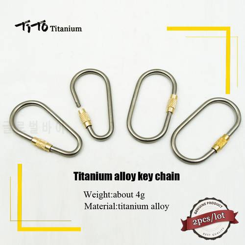 TiTo High Quality Outdoor Climbing Titanium Alloy Tactical Carabiner Water Bottle Backpack Buckle Keychain Titanium Key chain