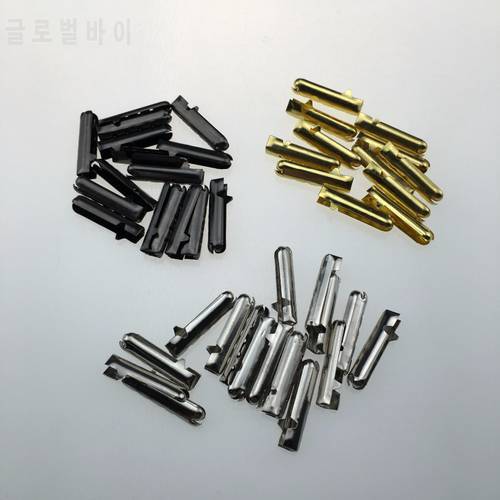 100pcs Bullet-Shaped Copper Shoelace Tips Round Rope Lock Clips Metal Aglet Ends For Paracord Shoe Lace