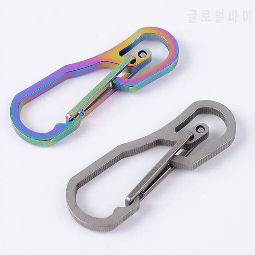 YOUGLE TC4 Titanium Alloy Mult Stainless Steel Hanging Buckle Quickdraw Carabiner Clip Hook Keychain Ring Karabiner