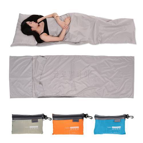 TOMSHOO 75*210CM Outdoor Sleeping Bag Lightweight Camping Hiking Travel Bag Liner Portable Folding Sleeping Bag with Pillowcase