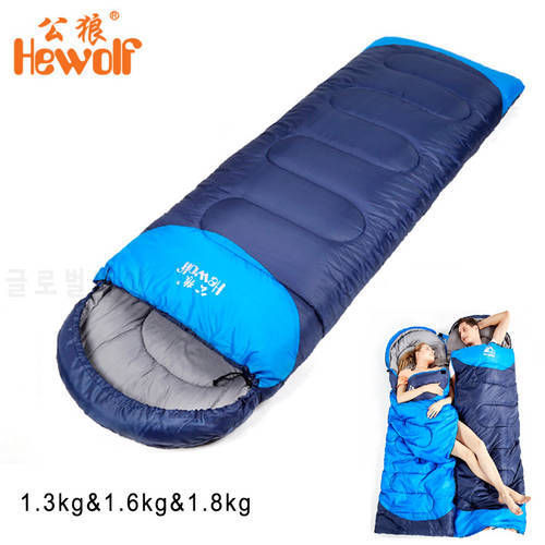 Hewolf Outdoor camping Adult (190+30)*75cm Joinable design Envelope Sleeping bag four seasons Can be spliced Travel bag