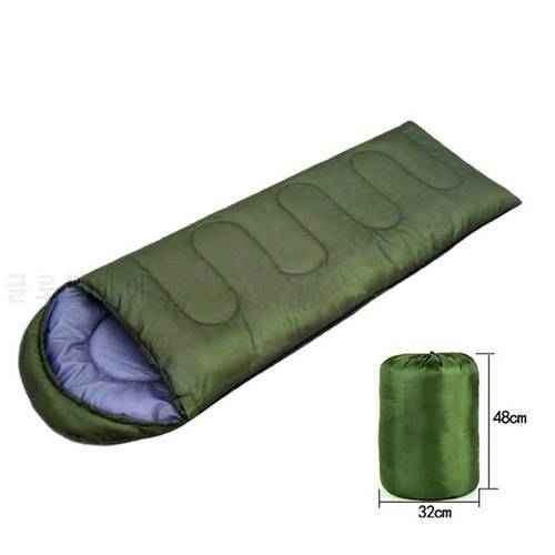 Envelope type outdoor camping sleeping bag Portable Ultralight waterproof travel by walking Cotton sleeping bag With cap 210*75