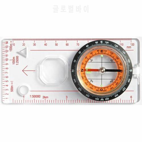 1PCS Outdoor Compass Camping Hiking Survival Scouts Orienteering Compass Rule Baseplate Map Multifunction Map Scale