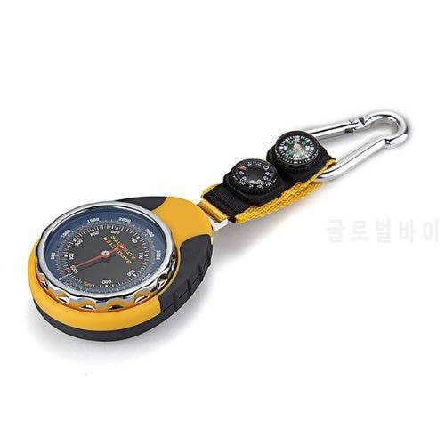 4 in 1 Compass Barometer Thermometer With Carabiner Camping Hiking